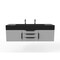 Castello Usa Nile 60" Wall Mounted Gray Vanity With Black Top And Black Handles CB-MC-60G-BL-2053-BL - alternate 1